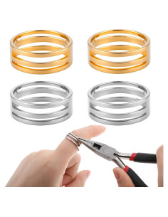 4 Abridores de Anillos de Salto Acero Inoxidable Oro y Plata