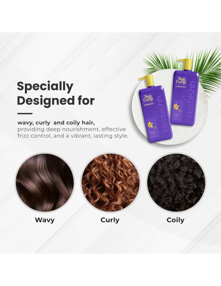 Kit Champú y Acondicionador Herbishh Just Curls 500ml Vegano Kit Champú y Acondicionador Herbishh Just Curls 500ml Vegano