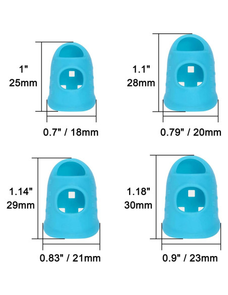 Wisdompro 16 Puntas de Dedos Silicona 4 Tamaños Azul Aqua Wisdompro 16 Puntas de Dedos Silicona 4 Tamaños Azul Aqua