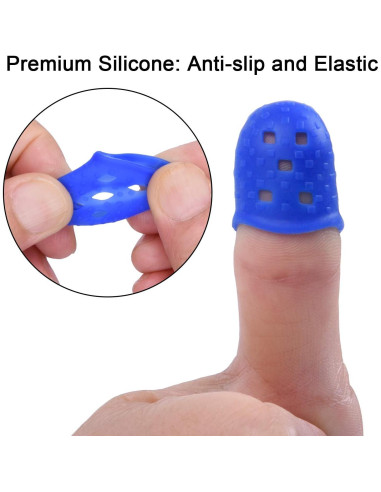 Wisdompro 16 Puntas de Dedos Silicona 4 Tamaños Azul Aqua