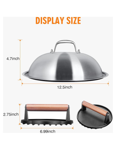 HOMENOTE Dome de Derretimiento 31.75 cm + Prensa Redonda 17.78 cm