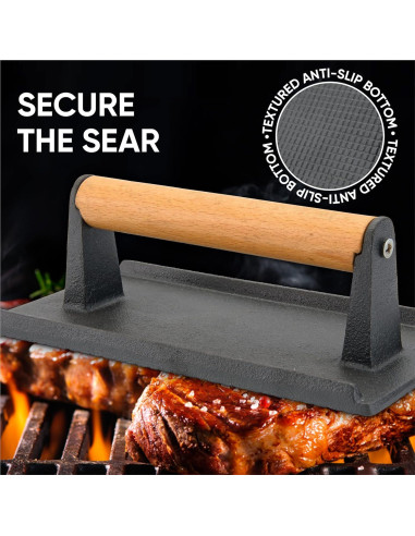 Prensa para Parrilla Cocina Alpina Hierro Fundido 20x11 cm