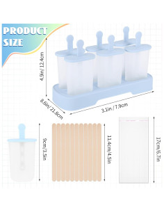 Moldes de Paletas Caseras DERTE 2 Piezas 12 Cavidades 75ml 2