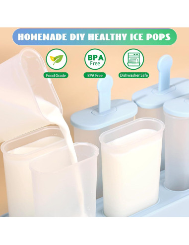 Moldes de Paletas Caseras DERTE 2 Piezas 12 Cavidades 75ml