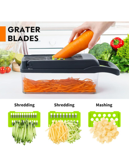 Picador de Verduras SNIFITAR 14 en 1 Acero Inoxidable Gris Picador de Verduras SNIFITAR 14 en 1 Acero Inoxidable Gris