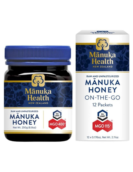 Miel de Manuka Health UMF 13+ MGO 400+ 249 g y Paquetes 12 Miel de Manuka Health UMF 13+ MGO 400+ 249 g y Paquetes 12