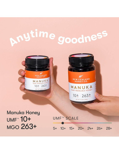 Miel de Manuka UMF 10+ New Zealand Honey Co. 248 g y Caramelos 16 un.