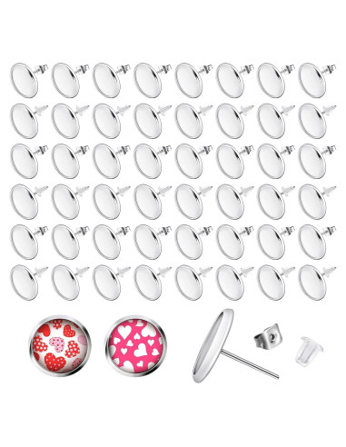 Kit de Aretes de Stud Hicarer 300 Piezas 12 mm Acero Inoxidable