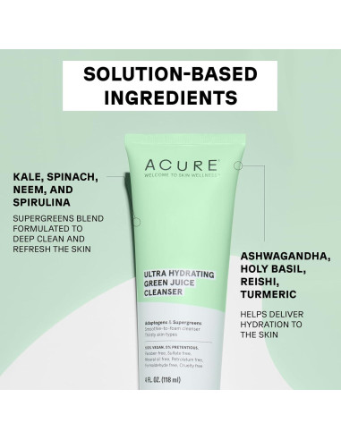 Limpiador Facial Acure Jugo Verde Ultra Hidratante 113g