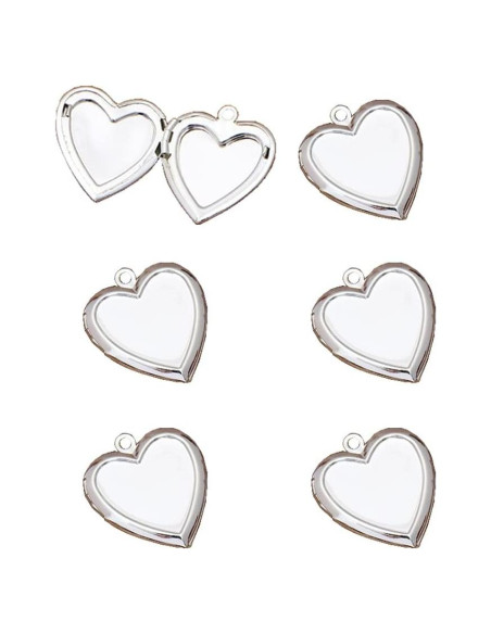 Mini Colgantes de Bronce en Forma de Corazón Lasenersm - 6 Piezas Mini Colgantes de Bronce en Forma de Corazón Lasenersm - 6 Piezas