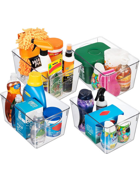 Bins de Almacenamiento ClearSpace 4 Paquete 27,94x19,05x15,24cm Bins de Almacenamiento ClearSpace 4 Paquete 27,94x19,05x15,24cm