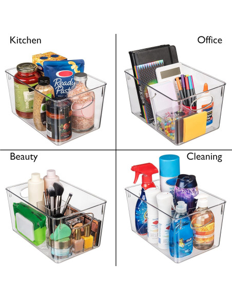 Bins de Almacenamiento ClearSpace 4 Paquete 27,94x19,05x15,24cm Bins de Almacenamiento ClearSpace 4 Paquete 27,94x19,05x15,24cm