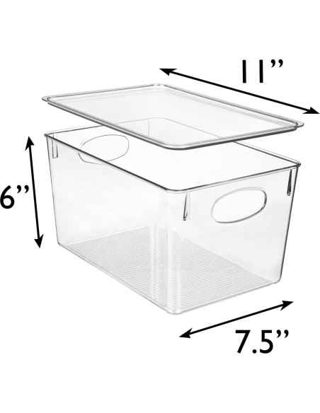 Bins de Almacenamiento ClearSpace 4 Paquete 27,94x19,05x15,24cm Bins de Almacenamiento ClearSpace 4 Paquete 27,94x19,05x15,24cm