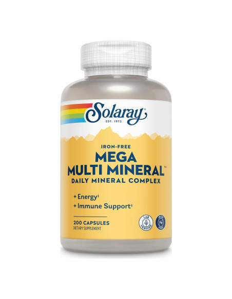 Suplemento Mineral Sin Hierro Solaray 200 Cápsulas Suplemento Mineral Sin Hierro Solaray 200 Cápsulas