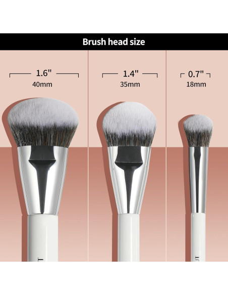 Conjunto de Brochas de Maquillaje Albeaut 3 Piezas Anguladas Conjunto de Brochas de Maquillaje Albeaut 3 Piezas Anguladas