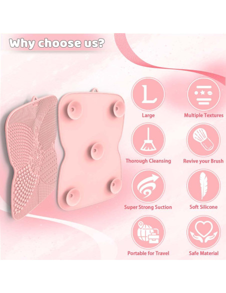Almohadilla Limpiadora de Brochas de Maquillaje Silicona Rosa Almohadilla Limpiadora de Brochas de Maquillaje Silicona Rosa