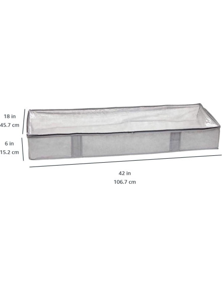 Contenedores de Almacenamiento Amazon Basics 2 Piezas 45x106x15 Gris Contenedores de Almacenamiento Amazon Basics 2 Piezas 45x106x15 Gris