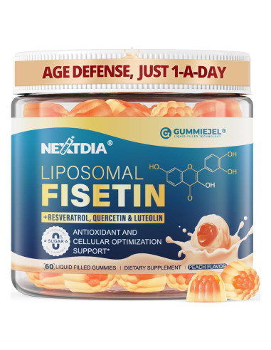 Gomitas Líquidas Liposomal Fisetina 200mg y Resveratrol 500mg - 60 Unidades