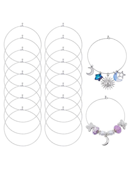 18 Pulseras de Alambre Blanco SUNNYCLUE Acero Inoxidable DIY 18 Pulseras de Alambre Blanco SUNNYCLUE Acero Inoxidable DIY