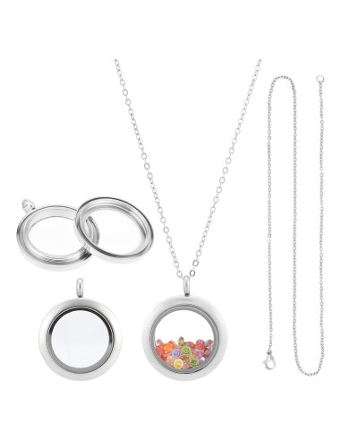 Collar Locket Acero Inoxidable UNICRAFTALE 45cm Doble Cara