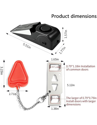 Juego de Cerradura de Puerta Portátil HNHMT con Alarma