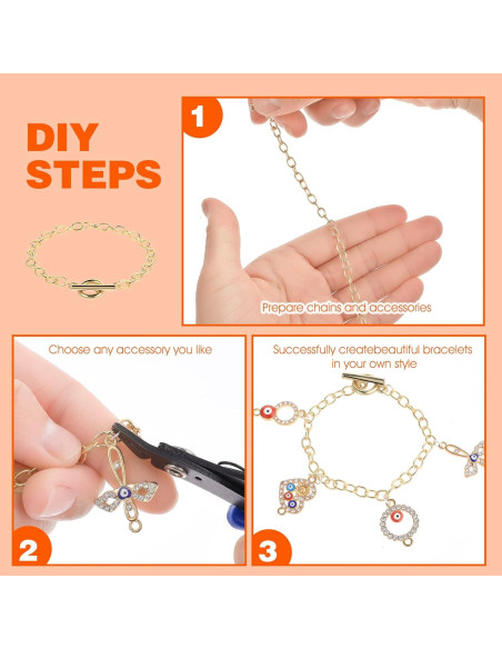 12 Pulseras de Cadena Prasacco para Joyería en Oro 19cm 12 Pulseras de Cadena Prasacco para Joyería en Oro 19cm