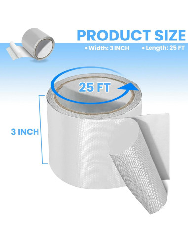 Cinta de Reparación Impermeable Tikfoam 7,62m x 7,62cm Blanca