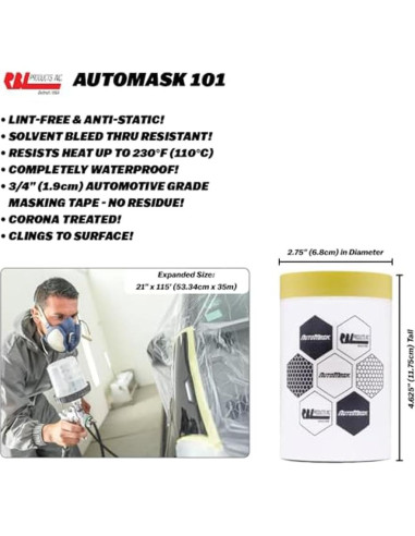 Rollo de Reposición AutoMask RBL 102 53cm x 35m Sin Pelusa