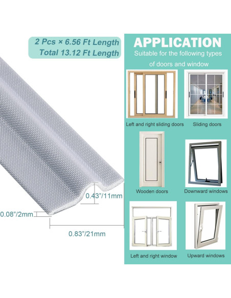 Cortador de Corrientes de Aire MOPMS 2 Pcs 2M Gris Cortador de Corrientes de Aire MOPMS 2 Pcs 2M Gris