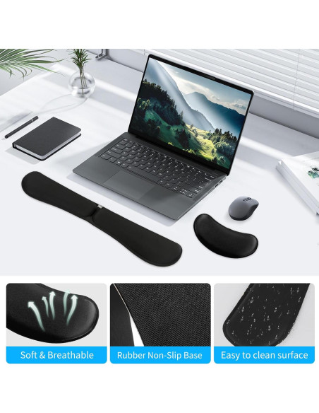 Reposamuñecas Ergonómico Zibly con Reposapies - 2 Piezas Reposamuñecas Ergonómico Zibly con Reposapies - 2 Piezas
