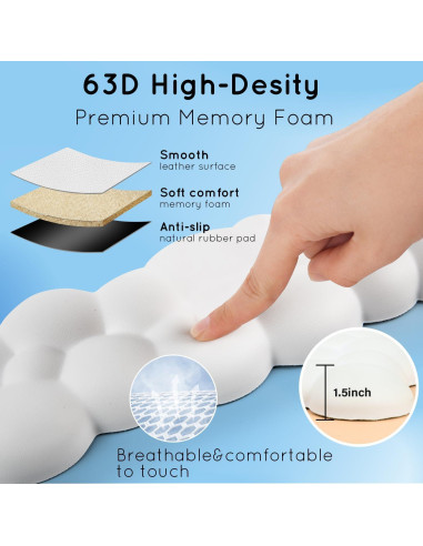 Reposamuñecas Ergonómico Labeol Nube Espuma Memoria Blanco
