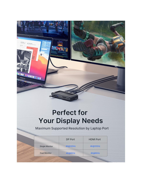 Estación de Acoplamiento USB-C JSAUX 11 en 1 8K 100W PD Estación de Acoplamiento USB-C JSAUX 11 en 1 8K 100W PD