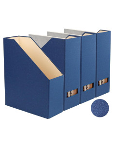 Soporte de Revistas LifeSto Azul Clásico 4 Piezas Cartón