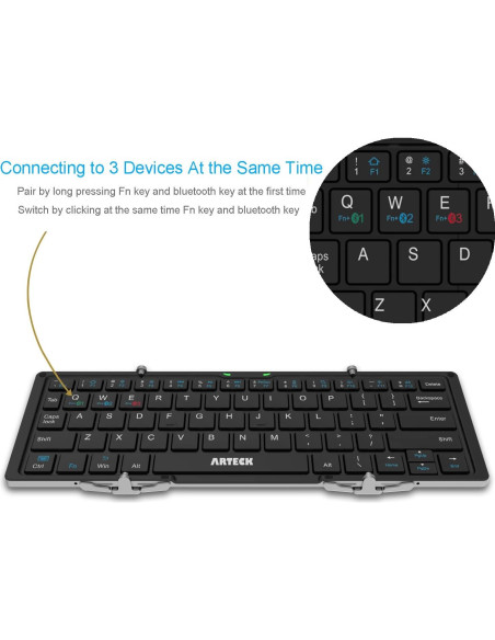 Teclado Bluetooth Plegable Arteck para iPad y Android Teclado Bluetooth Plegable Arteck para iPad y Android