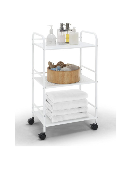 Carro de Almacenamiento Rodante SunnyPoint 3 Niveles Blanco Carro de Almacenamiento Rodante SunnyPoint 3 Niveles Blanco
