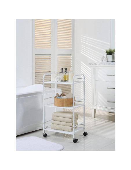 Carro de Almacenamiento Rodante SunnyPoint 3 Niveles Blanco Carro de Almacenamiento Rodante SunnyPoint 3 Niveles Blanco