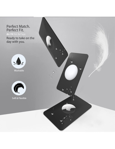 Funda para AirTag PSRAT - Tarjeta delgada negra 0.25 cm