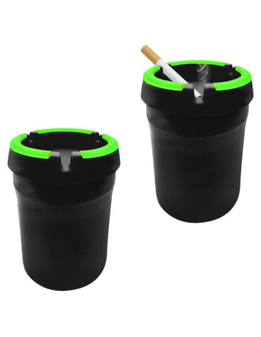 Cenicero de coche Gasedin 2 PCS con tapa y brillo oscuro