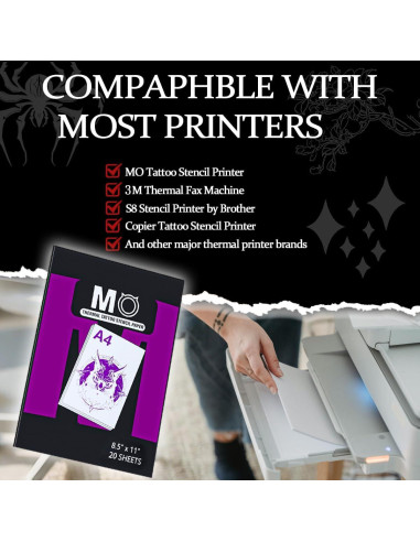 Papel de Plantilla de Tatuaje MO MOLONG 20 Hojas A4 4 Capas