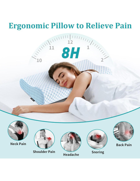 Almohada de Cuello Olumoon KH-463 Espuma Viscoelástica 59.7x34.8cm Almohada de Cuello Olumoon KH-463 Espuma Viscoelástica 59.7x34.8cm
