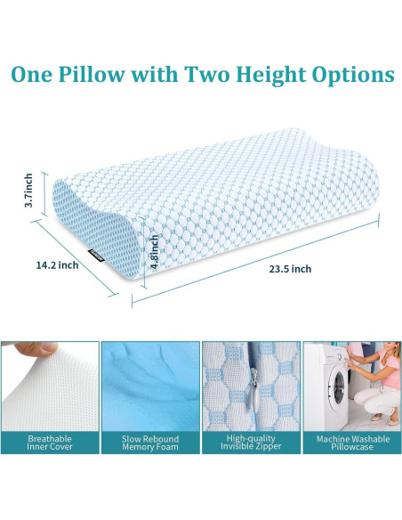 Almohada de Cuello Olumoon KH-463 Espuma Viscoelástica 59.7x34.8cm Almohada de Cuello Olumoon KH-463 Espuma Viscoelástica 59.7x34.8cm
