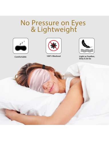Máscaras para Dormir JroyJoy - Paquete de 4, Seda Satinada, Ajustables