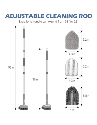 Cepillo de Suelo SetSail 3 en 1 con Mango Ajustable 132 cm