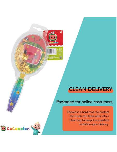 Cepillo de Cabello CoComelon Verde con Confeti Brillante Cepillo de Cabello CoComelon Verde con Confeti Brillante