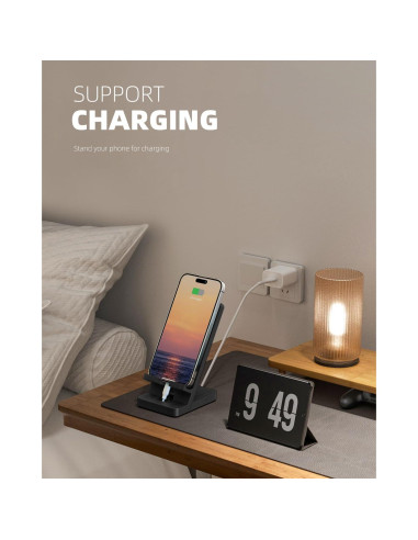Soporte para teléfono móvil T TARANTO negro portátil