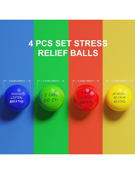 Pelotas Antiestrés Motivacionales ALMAH - 4 Paquete Pelotas Antiestrés Motivacionales ALMAH - 4 Paquete