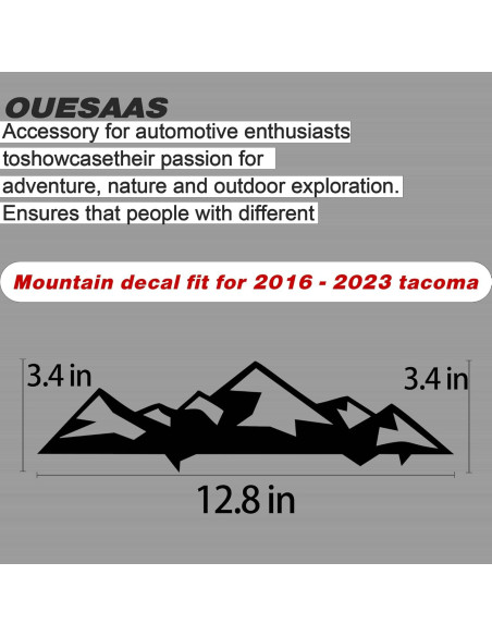 Calcomanías de Montaña OUESAAS para Toyota Tacoma 2016-2023 Calcomanías de Montaña OUESAAS para Toyota Tacoma 2016-2023