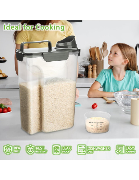Contenedor de Almacenamiento de Alimentos Viretec 6L y 3L Gris Contenedor de Almacenamiento de Alimentos Viretec 6L y 3L Gris