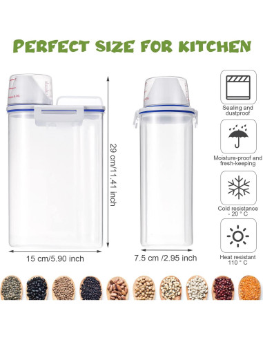 Contenedores de Almacenamiento de Alimentos Lauwell 4 Pcs 2.5L