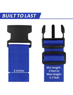 Correas de Equipaje Vivinin 4P Nylon Ajustables 0.91-1.68m Azul 2